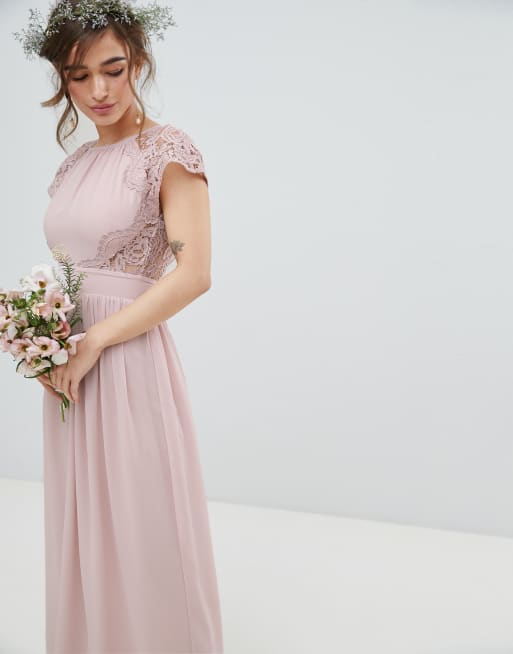 Tfnc maxi bridesmaid dress 2025 with scalloped lace and