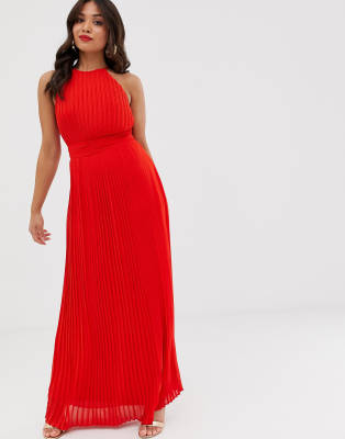 petite pleated maxi dress