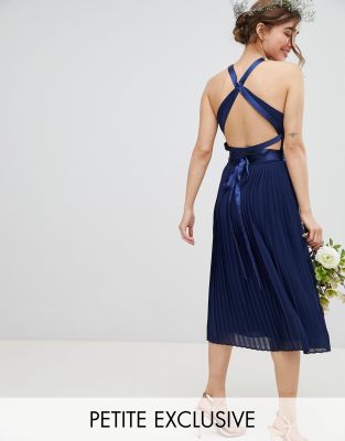 tfnc pleated midi bridesmaid dress