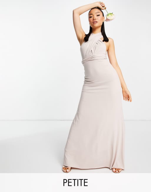 TFNC Petite - Robe longue multi positions de demoiselle d'honneur - Rose
