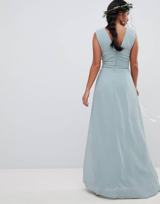 Tfnc sleeveless maxi bridesmaid shop dress with pleated skirt