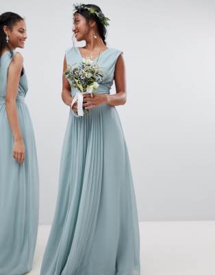 tfnc sleeveless maxi bridesmaid dress with pleated skirt