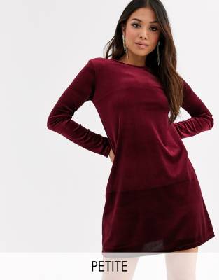 burgundy velvet mini dress