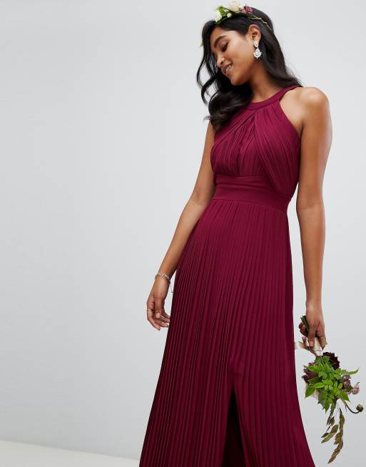 Asos burgundy store bridesmaid dress