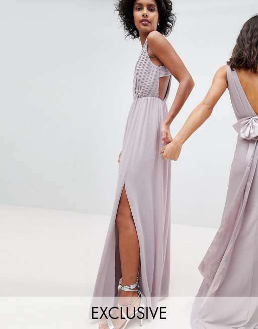TFNC Pleated Maxi Bridesmaid Dress With Back Detail ASOS TFNC Pleated Maxi Bridesmaid Dress With Back Detail ASOS