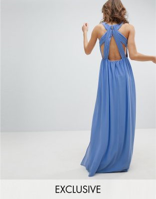 asos blue bridesmaid dress