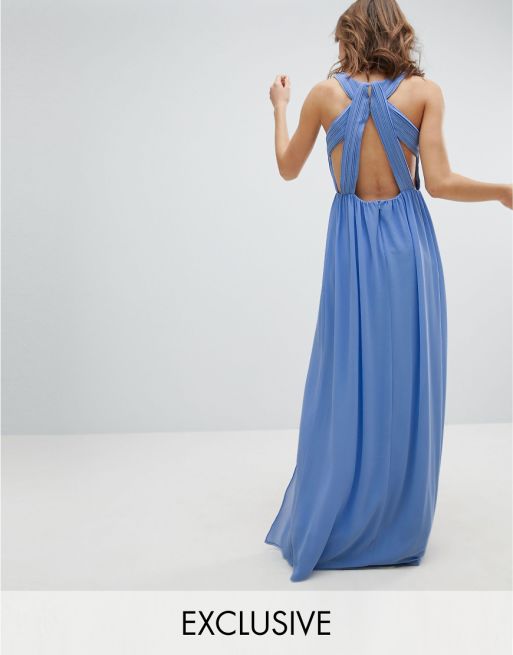 TFNC Pleated Maxi Bridesmaid Dress With Back Detail ASOS TFNC Pleated Maxi Bridesmaid Dress With Back Detail ASOS