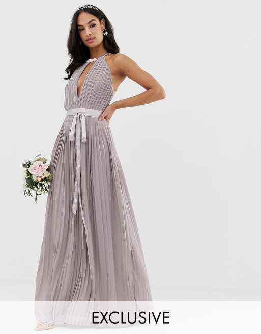 Tfnc bow shop back pleated maxi