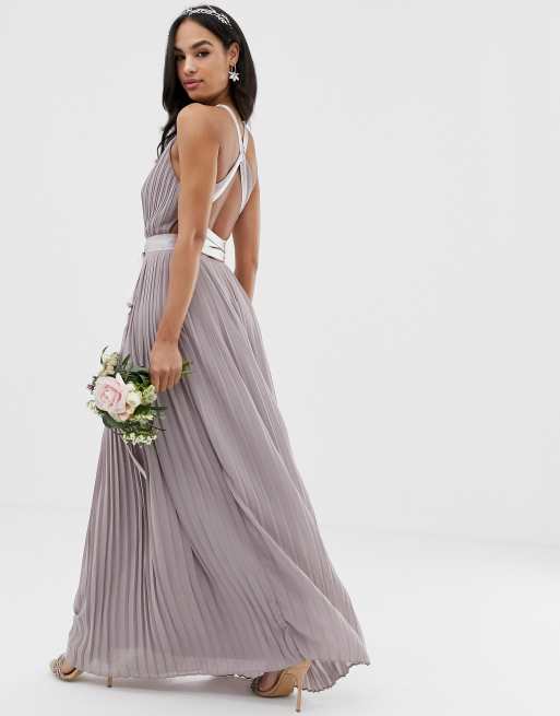 Tfnc bow back pleated maxi sale