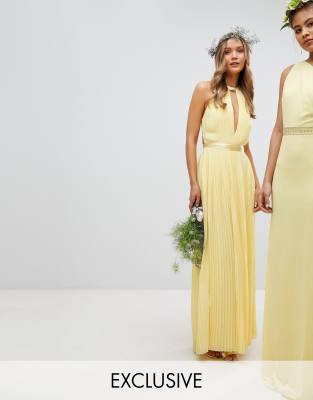 yellow maxi bridesmaid dress