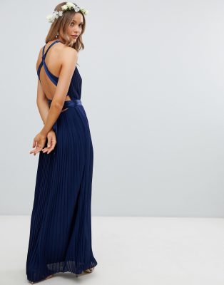 asos tfnc pleated maxi dress