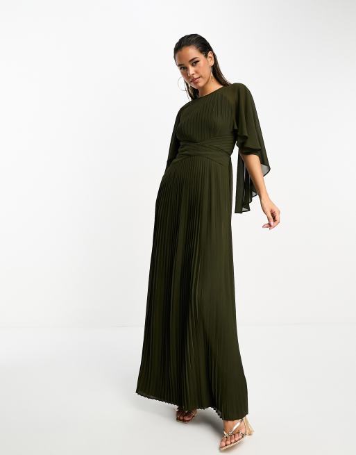 Tfnc pleated 2025 maxi dress