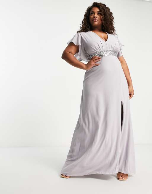 Gray maxi dress formal best sale