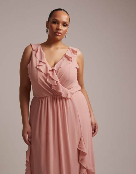 strapless open back dress Plus Size Green Maxi Dress with Light Pink Floral Print – Anna-Kaci main image 0