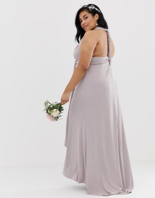 tfnc bridesmaid exclusive multiway maxi dress in grey