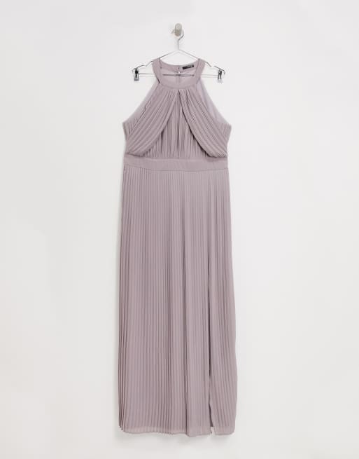 tfnc bridesmaid exclusive pleated maxi dress in grey