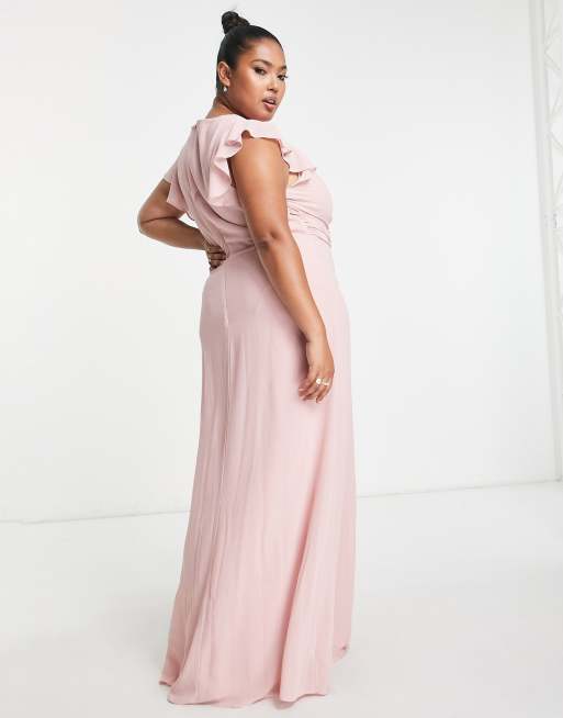 Asos dusky shop pink bridesmaid dress