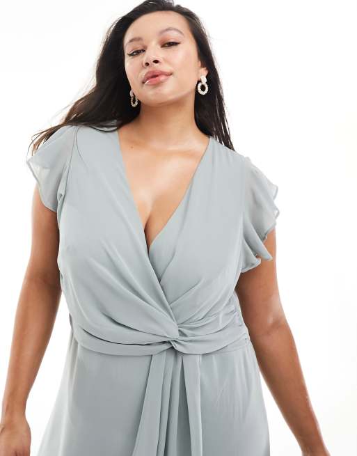 Noelle flutter clearance sleeve wrap dress