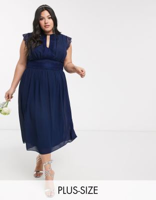 navy midi dress plus size