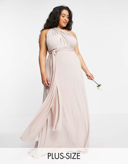 TFNC Plus Bridesmaid multiway maxi dress pink | ASOS