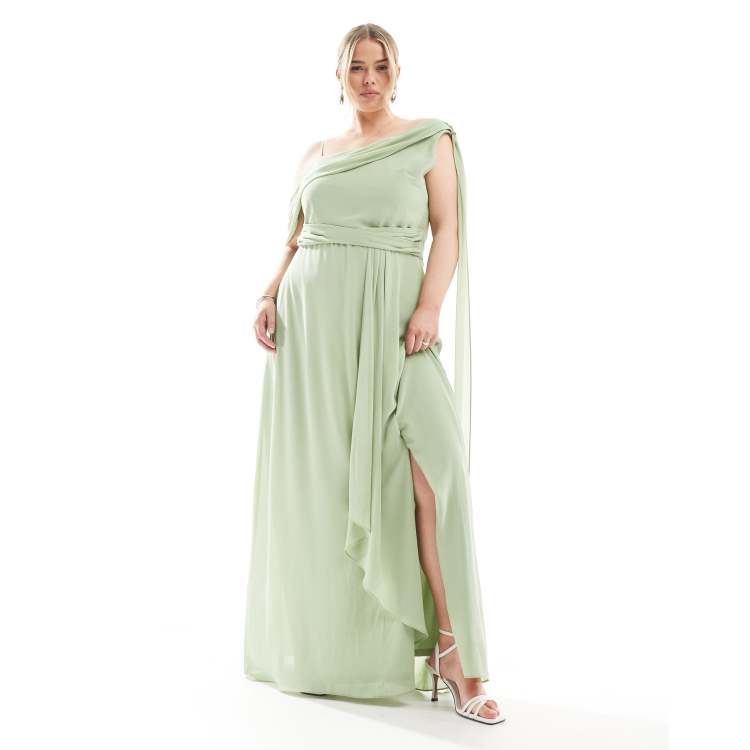 sage bridesmaid dresses plus size Flattering A-Line Maxi Chiffon Sage Green Plus Size Bridesmaid Elegance COCOMELODY CB0732, Lake Blue