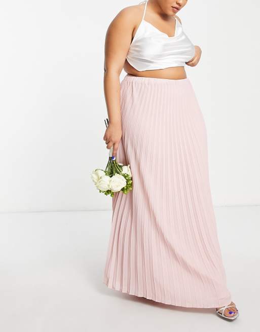 TFNC Plus – Bridesmaid – Plissierter, langer Brautjungfernrock in Mauve