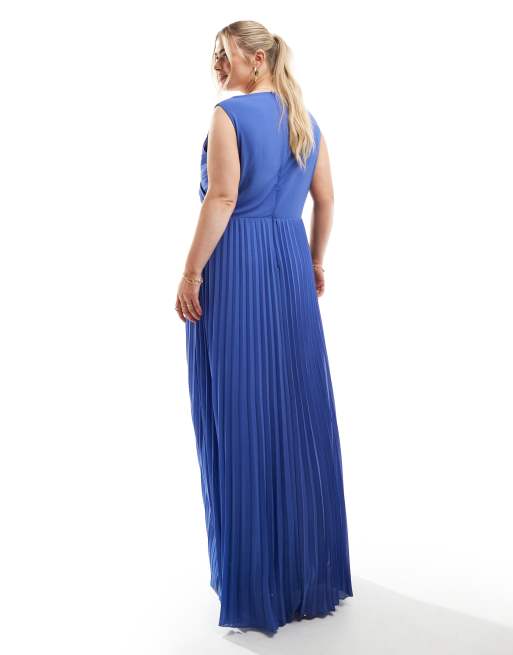 Asos tfnc pleated maxi bridesmaid dress online