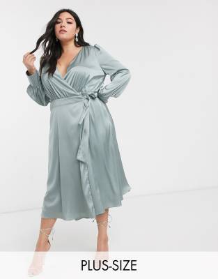 long sleeve wrap bridesmaid dress