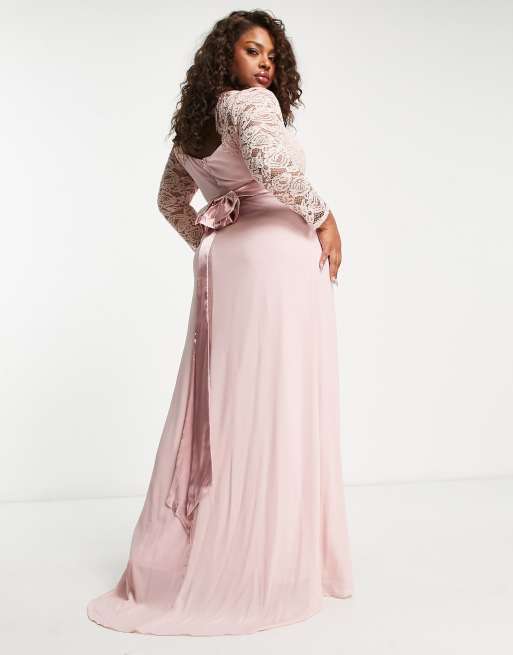 Mauve long sleeve hot sale maxi dress