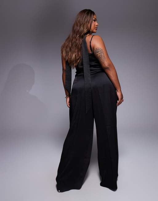 TFNC Plus - Elegante broek met wijde pijpen in zwart, deel van co-ord set, 4 van 5