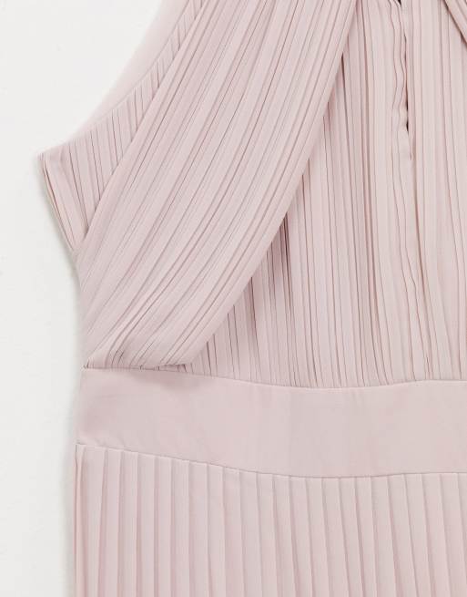 TFNC Plus - Exklusives, plissiertes Maxi-Brautjungernkleid in Rosa, 4 von 4