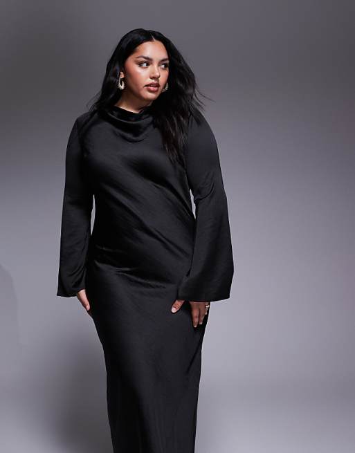 knee length dresses for ladies Plus Size Midi Sweater Dress