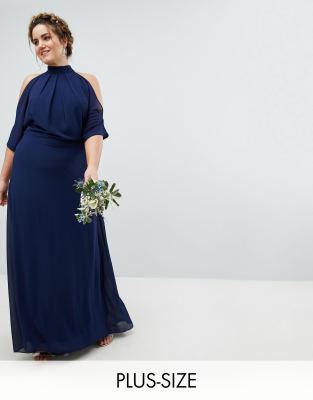 tfnc high neck maxi bridesmaid dress with fishtail