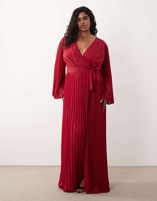 long wrap dresses Silk Dress - V Neck Dress - Women Silk Wrap Dress Not Fitted TFNC Plus jacquard pleated wrap