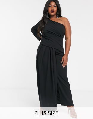 one shoulder maxi dress plus size