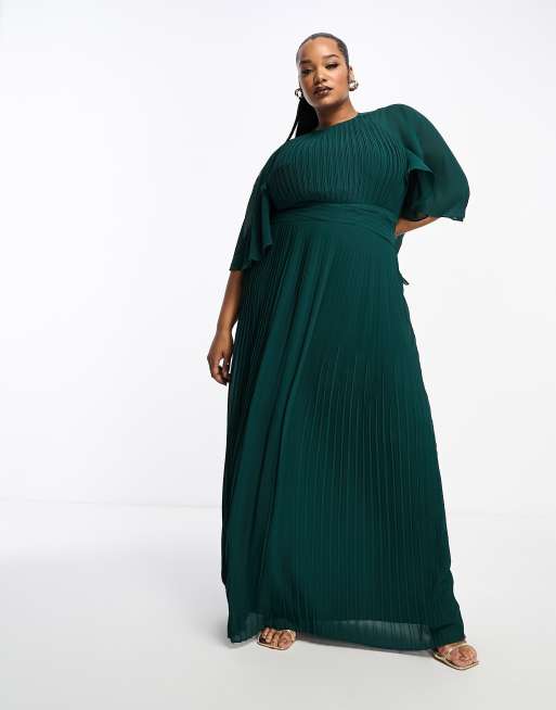 TFNC SERENE FOREST GREEN MAXI DRESS