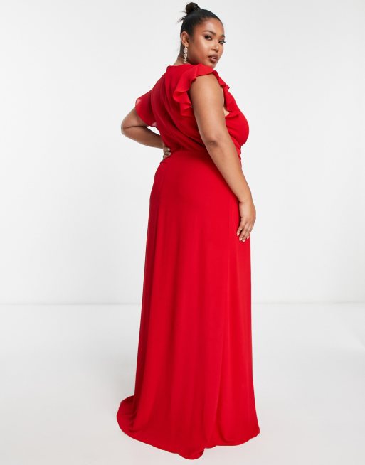 Robe longue best sale rouge fluide