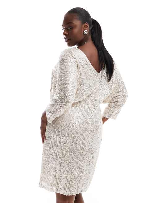 Plus size sequin kimono dress best sale