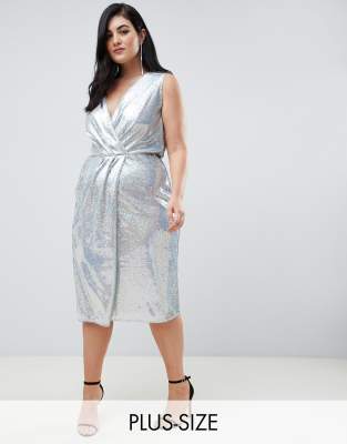 plus silver sequin dress