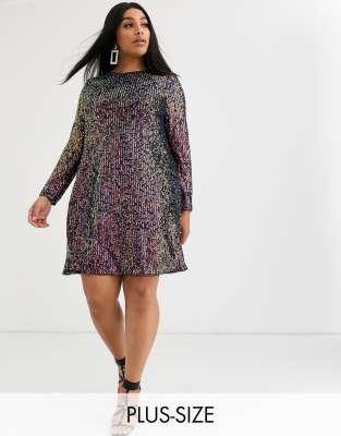 plus size sequin swing dress