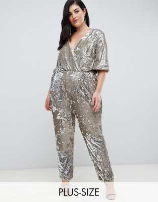 sequin wrap jumpsuit