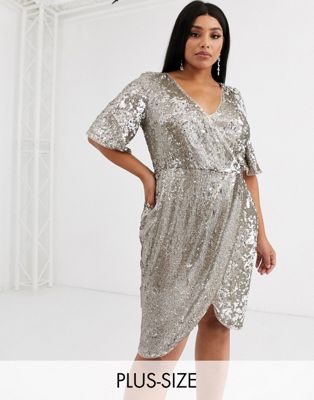 silver sparkly dress plus size