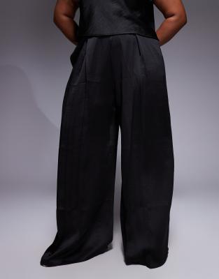 Tfnc Plus Wide Leg Tailored Pants In Black