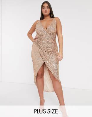 rose gold plus size sequin dress