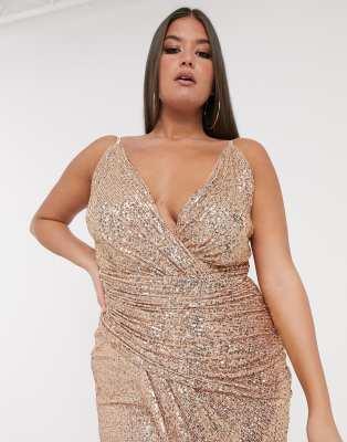 rose gold sequin maxi dress uk