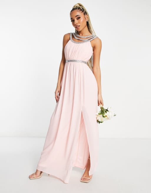 Whisper pink shop wedding dress