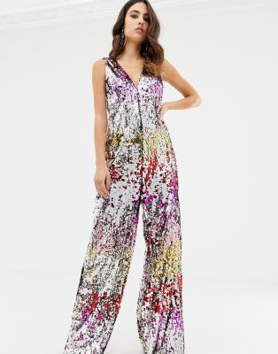 sequin jumpsuit rainbow