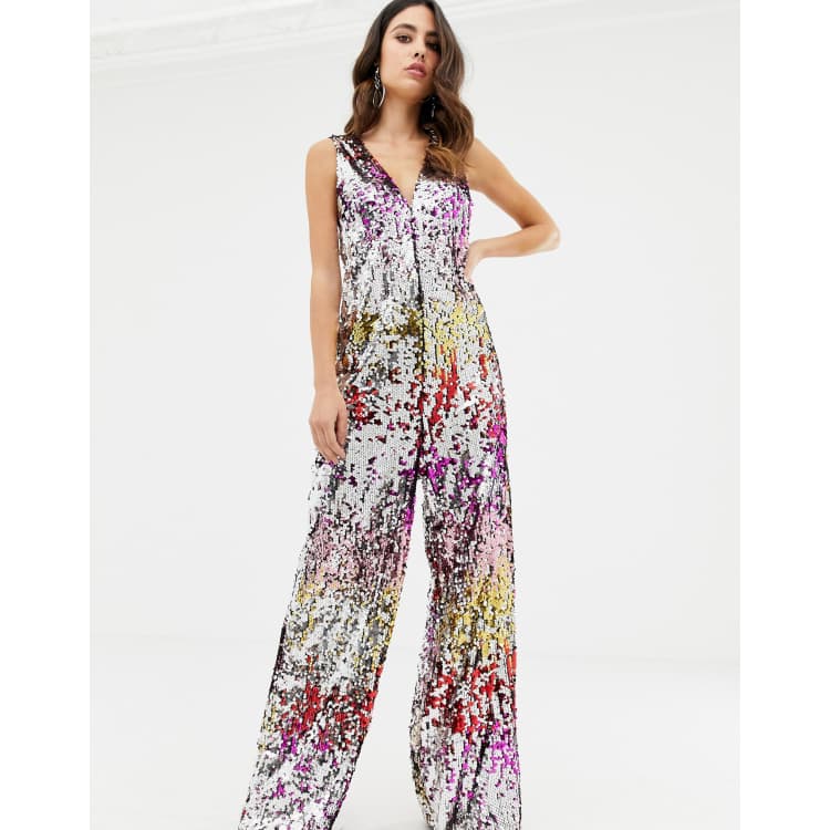 Rainbow sequin cheap jumpsuit topshop