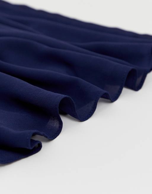 TFNC - Robe de demoiselle d'honneur courte avec détails en dentelle - Bleu marine, 3 de 4