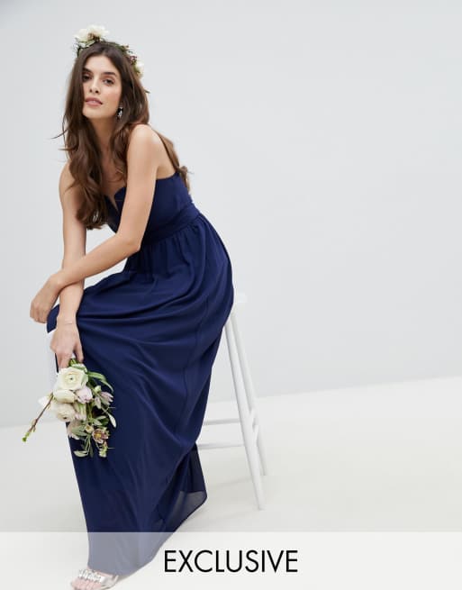 TFNC - Robe demoiselle d'honneur coupe longue bandeau